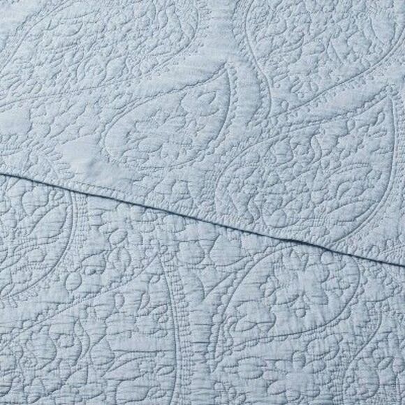 Open Box - Threshold - Full/Queen Garment Washed Paisley Stitc Sky Blue - Picture 2 of 2